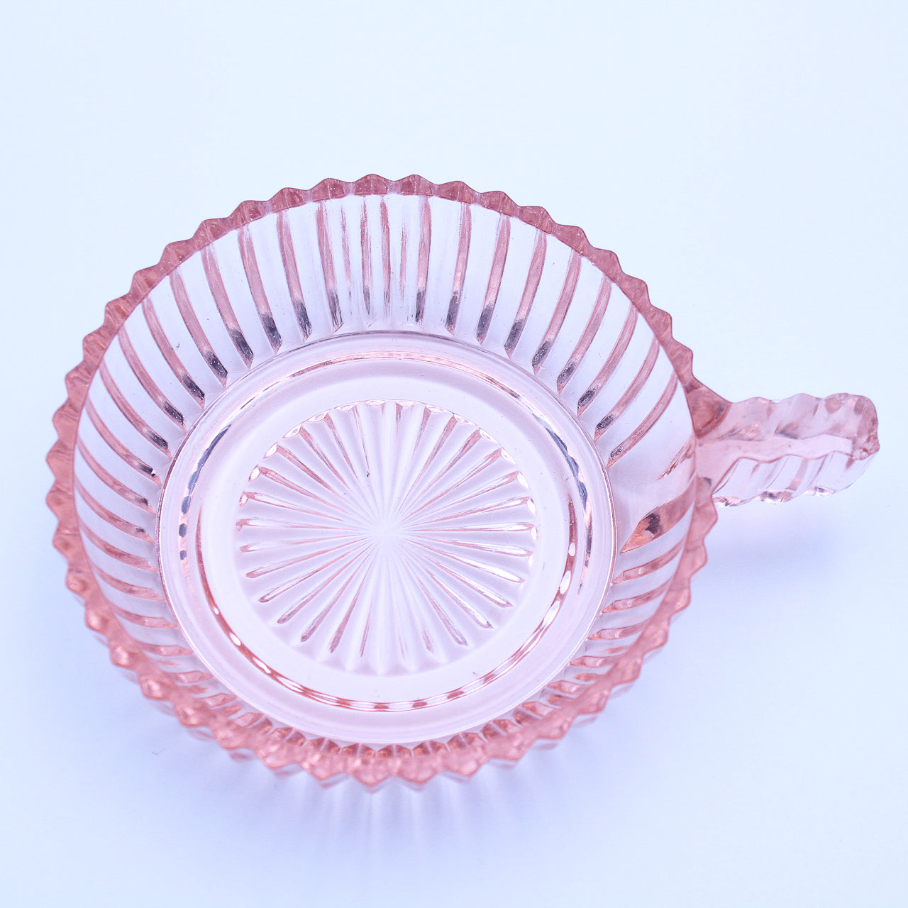 Anchor Hocking Queen Mary Pink Depression Glass Handled Bowl