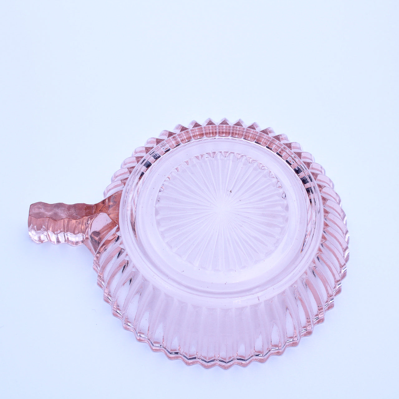 Anchor Hocking Queen Mary Pink Depression Glass Handled Bowl