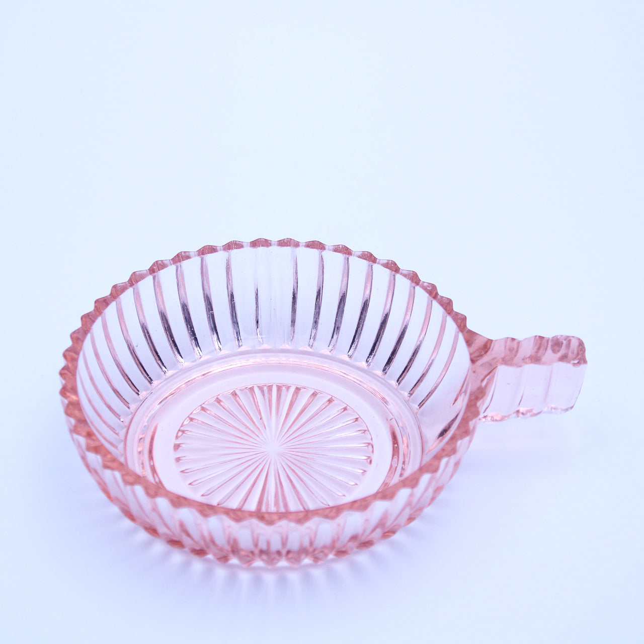 Anchor Hocking Queen Mary Pink Depression Glass Handled Bowl