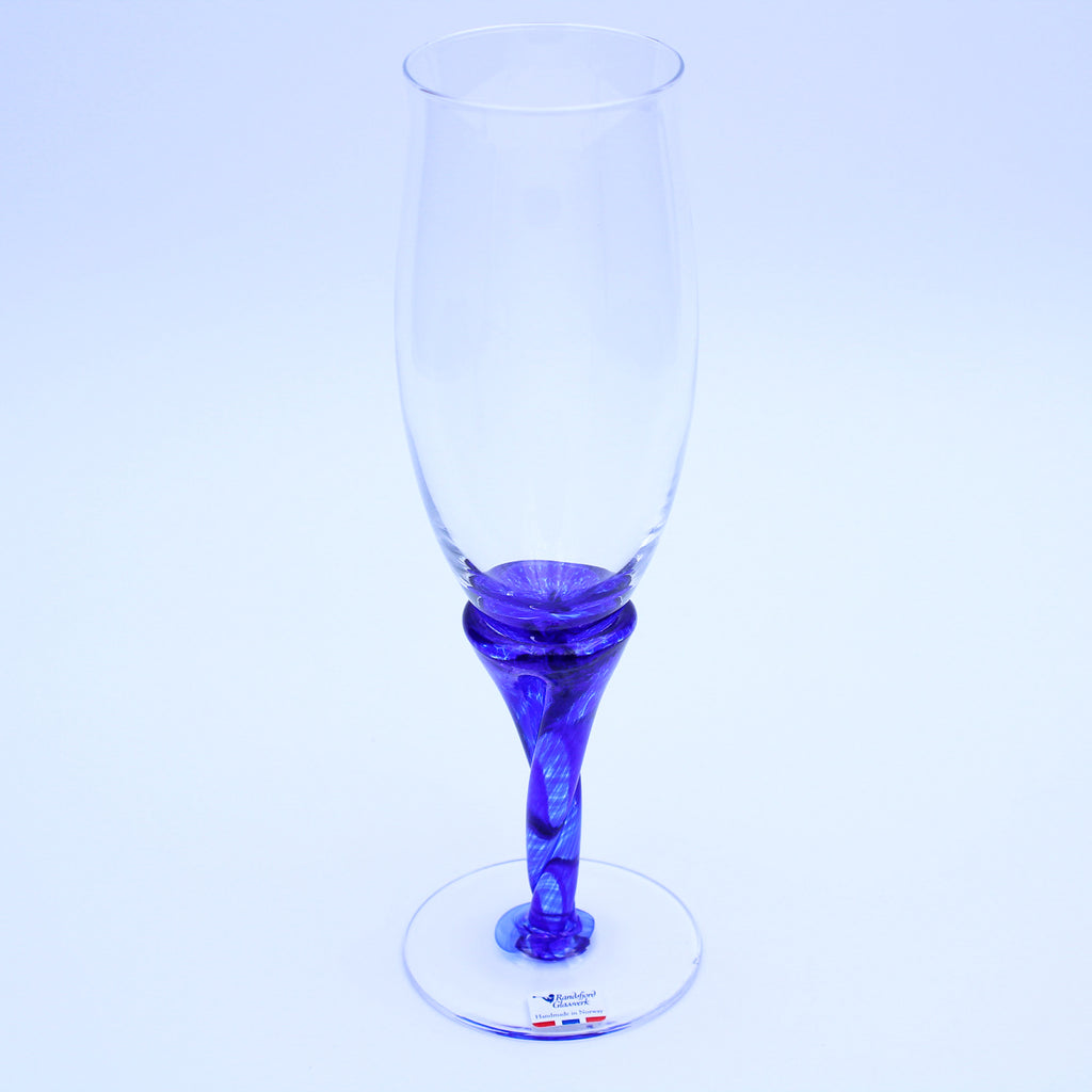 Ensemble de verres à champagne mixtes Kosta Boda & Randsfjord – Peints à la main et cobalt