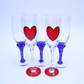 Ensemble de verres à champagne mixtes Kosta Boda & Randsfjord – Peints à la main et cobalt
