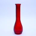 Vintage Ruby Red Ribbed Glass Bud Vase 8.5"