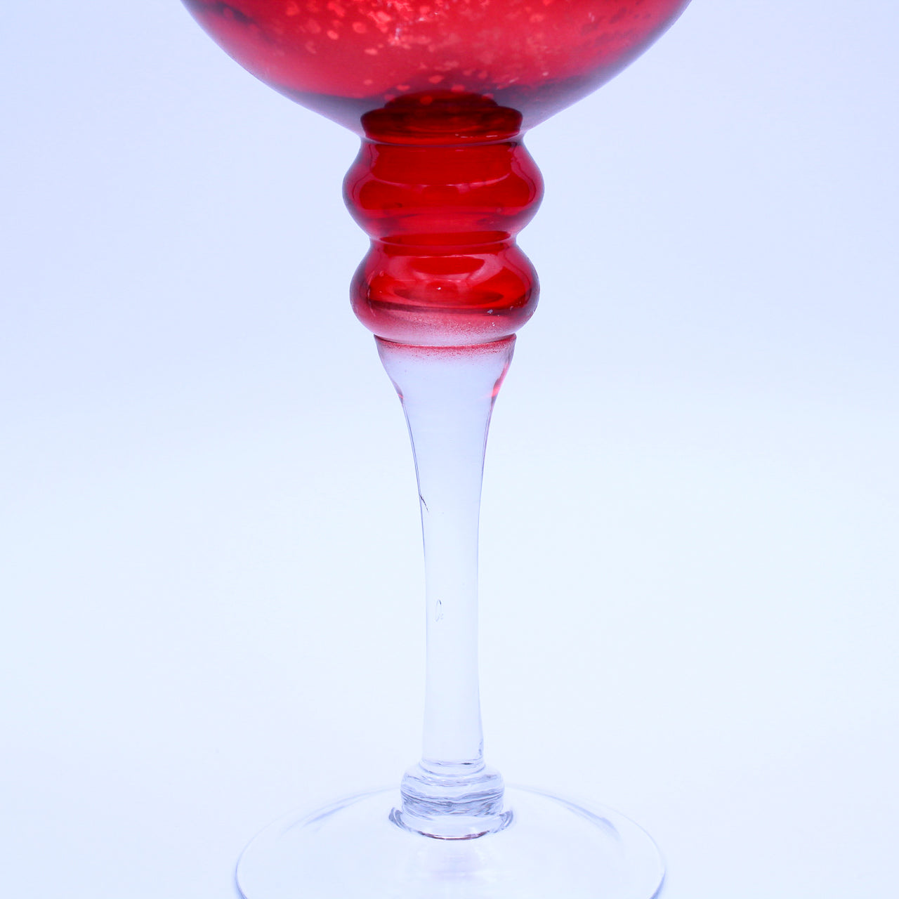 Red Mercury Glass Hurricane Candle Holder, 12" Goblet Centerpiece