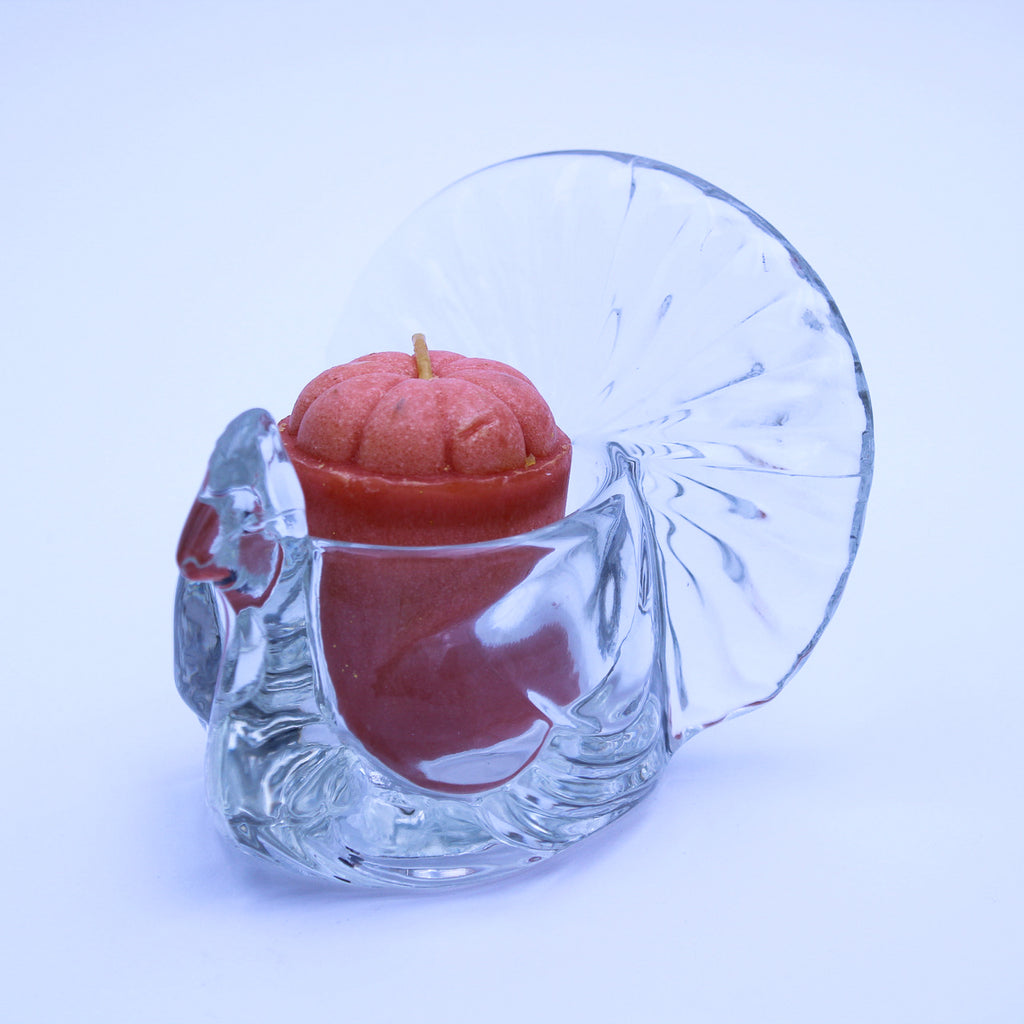 Vintage 1979 AVON Clear Pressed‑Glass Turkey Tealight