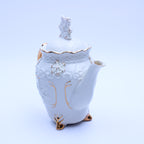 Hand‑Painted Teapot Set with Tray, Creamer & Sugar Bowl
