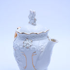 Hand‑Painted Teapot Set with Tray, Creamer & Sugar Bowl