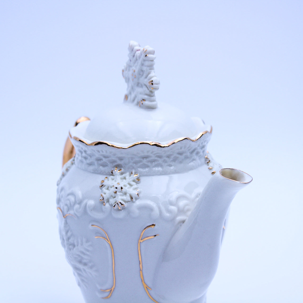 Hand‑Painted Teapot Set with Tray, Creamer & Sugar Bowl