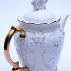 Hand‑Painted Teapot Set with Tray, Creamer & Sugar Bowl