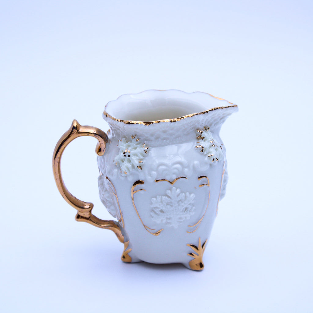 Hand‑Painted Teapot Set with Tray, Creamer & Sugar Bowl