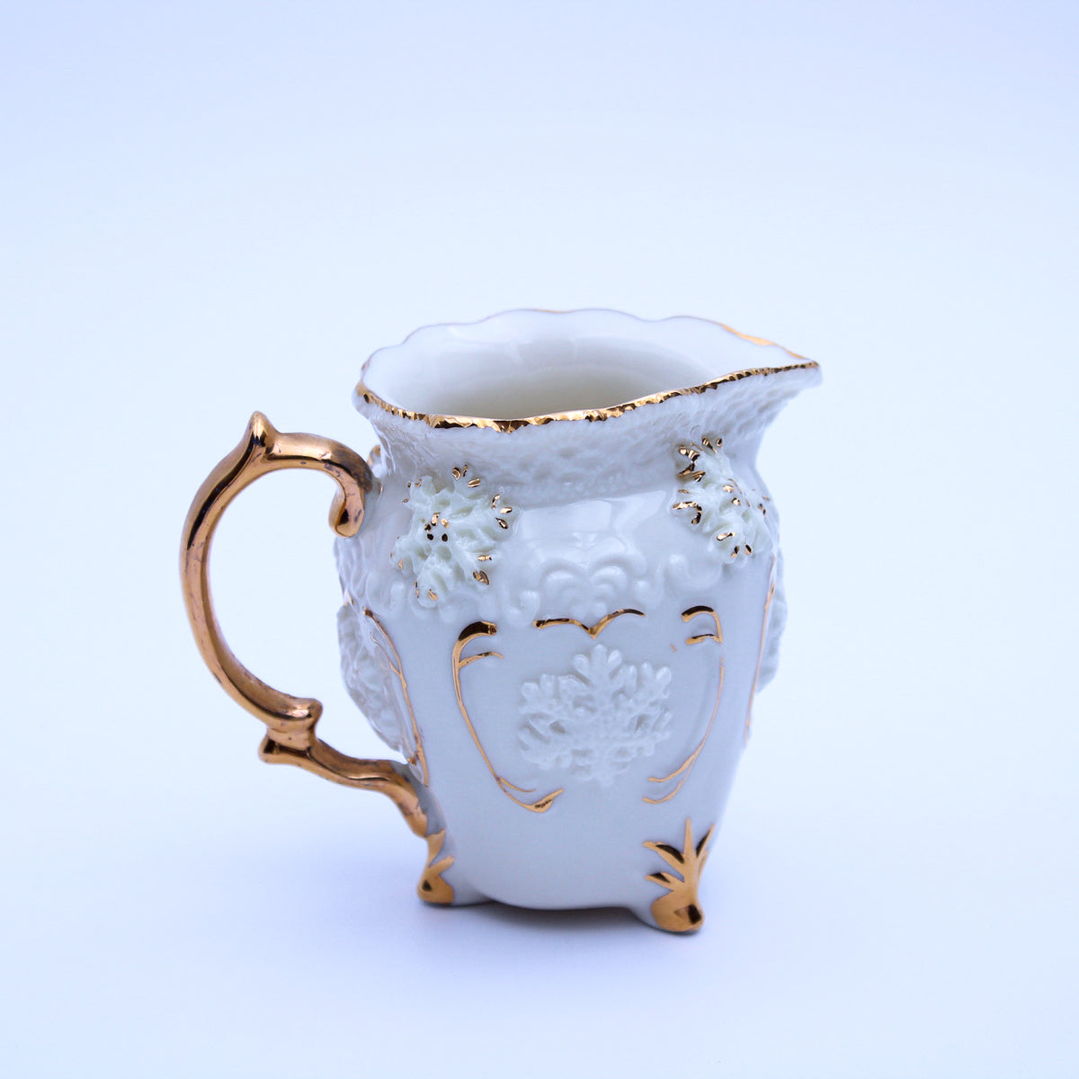 Hand‑Painted Teapot Set with Tray, Creamer & Sugar Bowl
