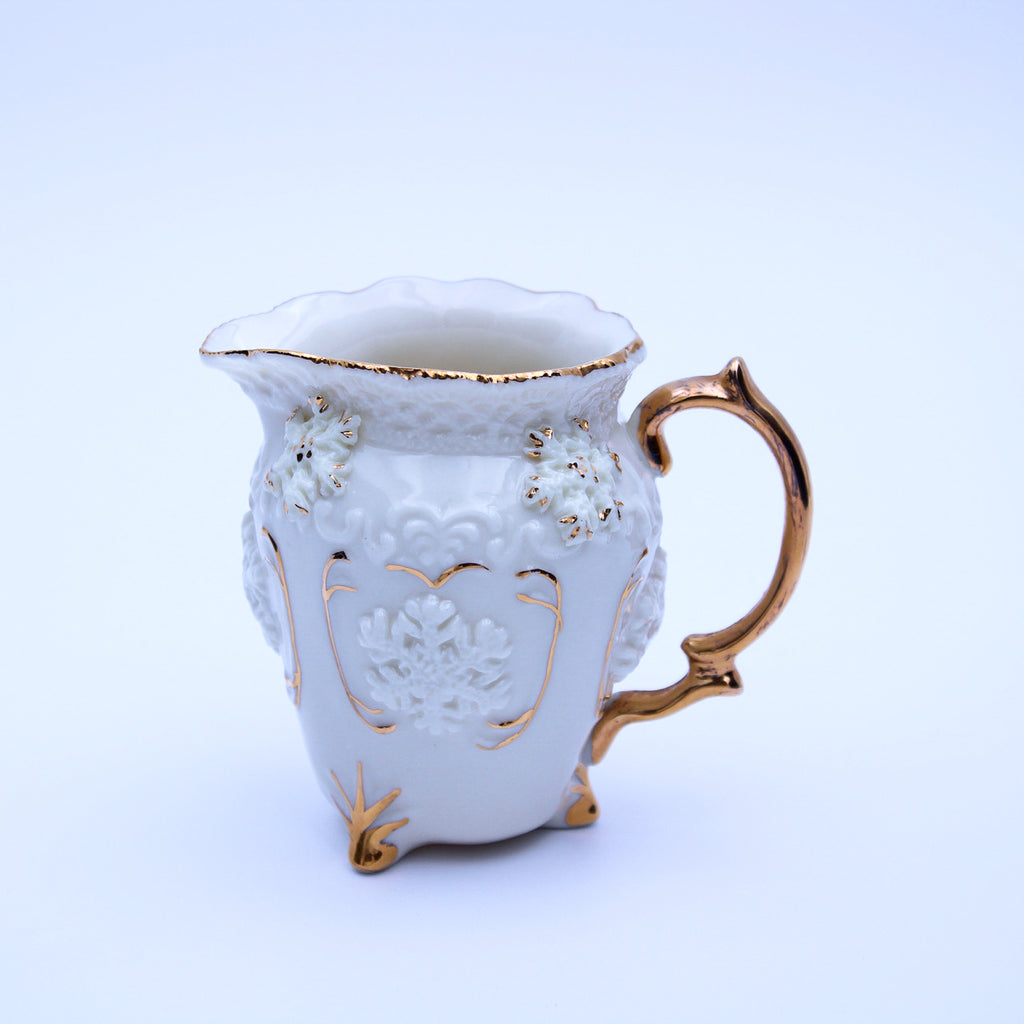 Hand‑Painted Teapot Set with Tray, Creamer & Sugar Bowl