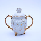 Hand‑Painted Teapot Set with Tray, Creamer & Sugar Bowl
