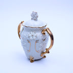 Hand‑Painted Teapot Set with Tray, Creamer & Sugar Bowl