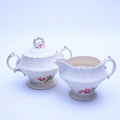 Spode Jewel Moss Rose Sugar Bowl & Creamer Set