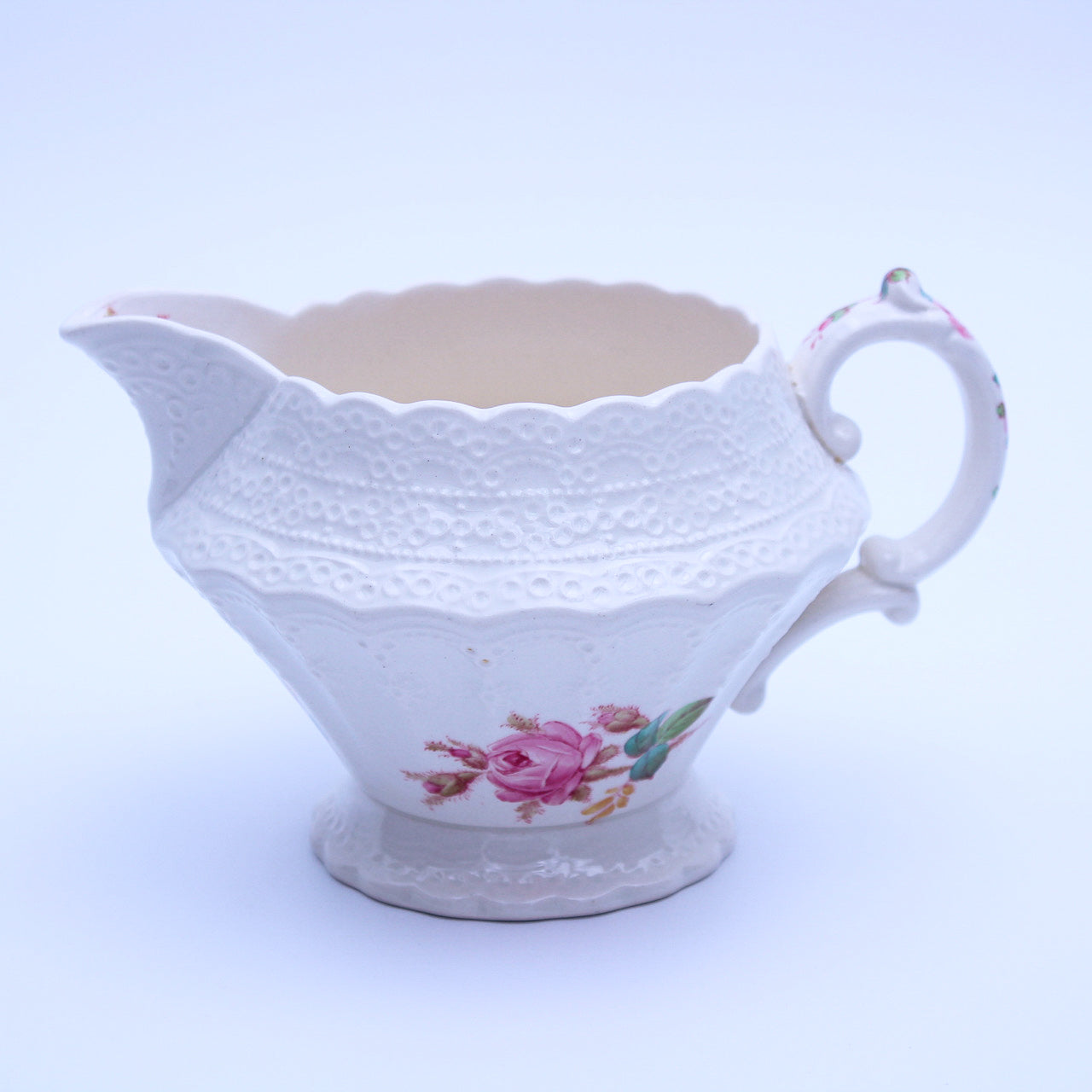 Spode Jewel Moss Rose Sugar Bowl & Creamer Set