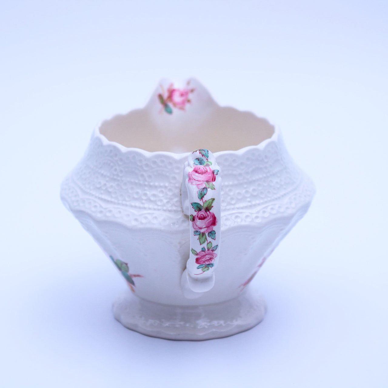 Spode Jewel Moss Rose Sugar Bowl & Creamer Set