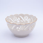 Lenox Porzellan Rosetten-Schale mit durchbrochenem Muster und 24K Goldrand 4,25"