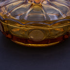 Fostoria Amber "American Coin" Glass-Bonbondose mit Deckel 6"