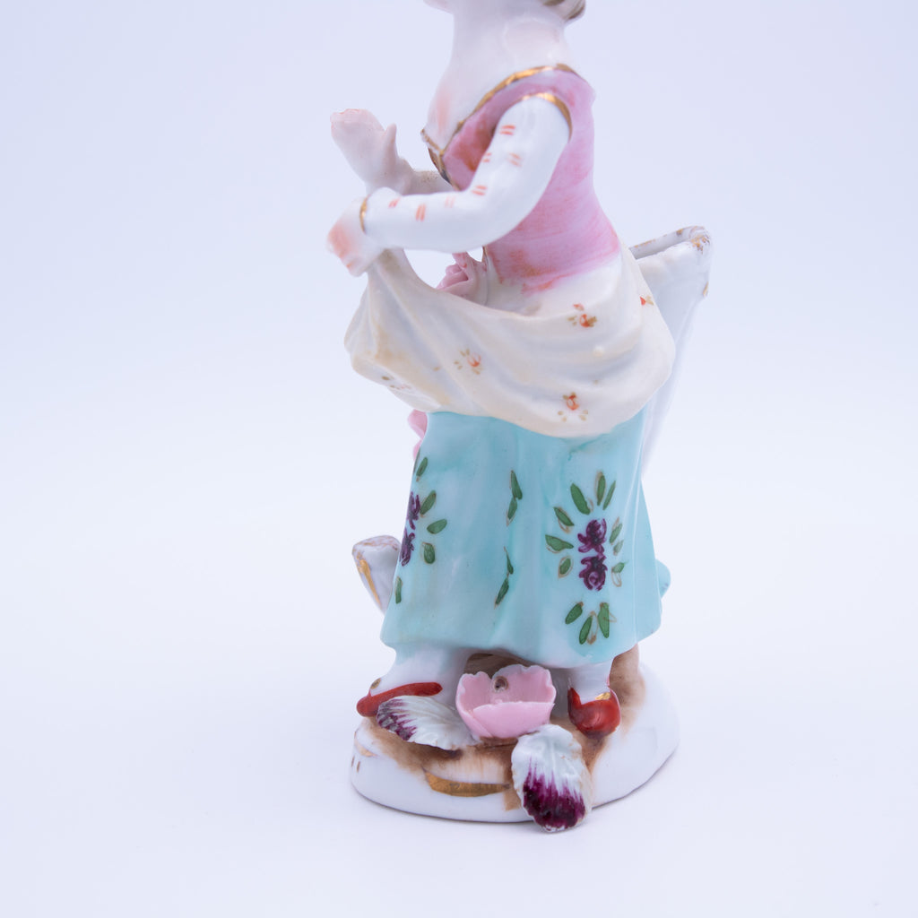 UCAGCO Ceramic Girl Figurine with Walking Stick 6.5"