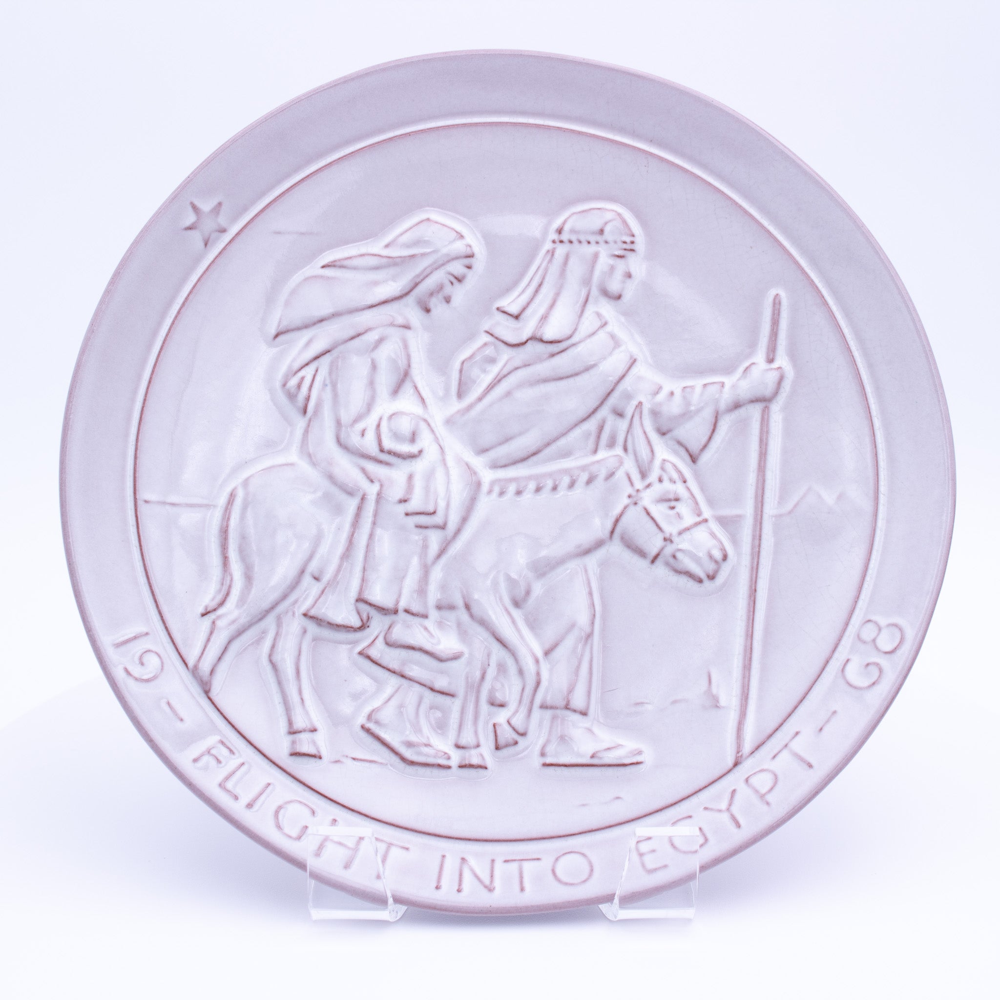 Frankoma 1968 Christmas Plate — “Flight Into Egypt” by John Frank