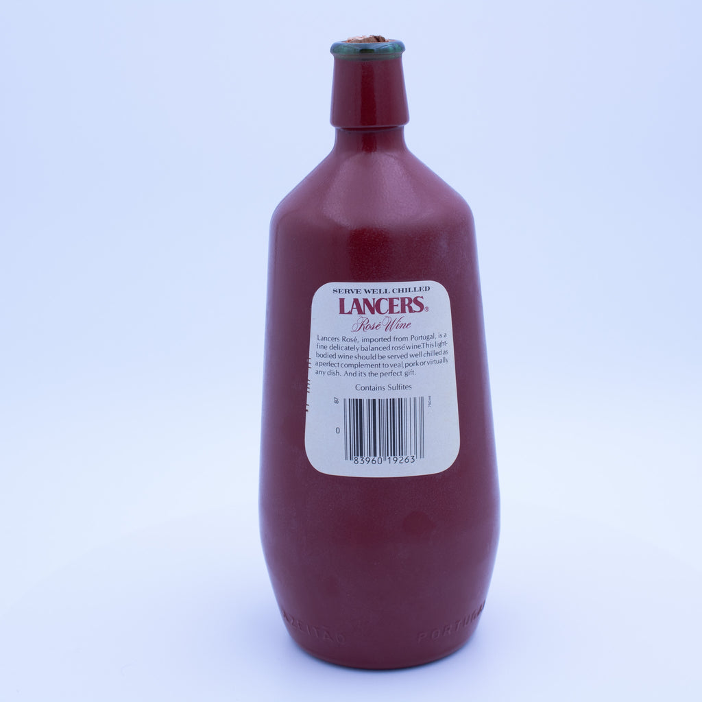 Lancers Rosé Portuguese Stoneware Wine Bottle Brown Ceramic Jug 9"
