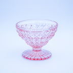 Jeannette Glass Pink "Buttons and Bows" Dessertschale 3½"