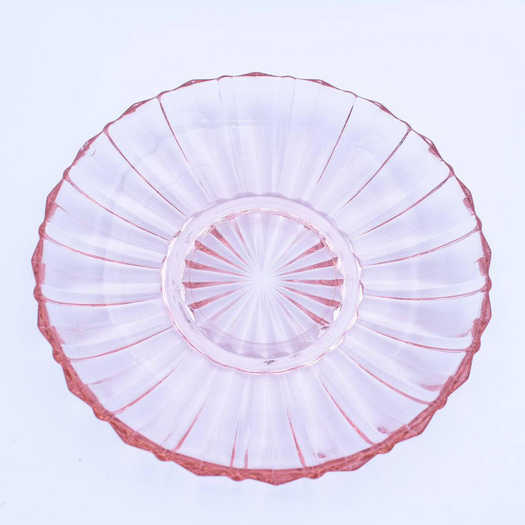 Anchor Hocking Pink Fortune Depression Glass Saucer 5½"