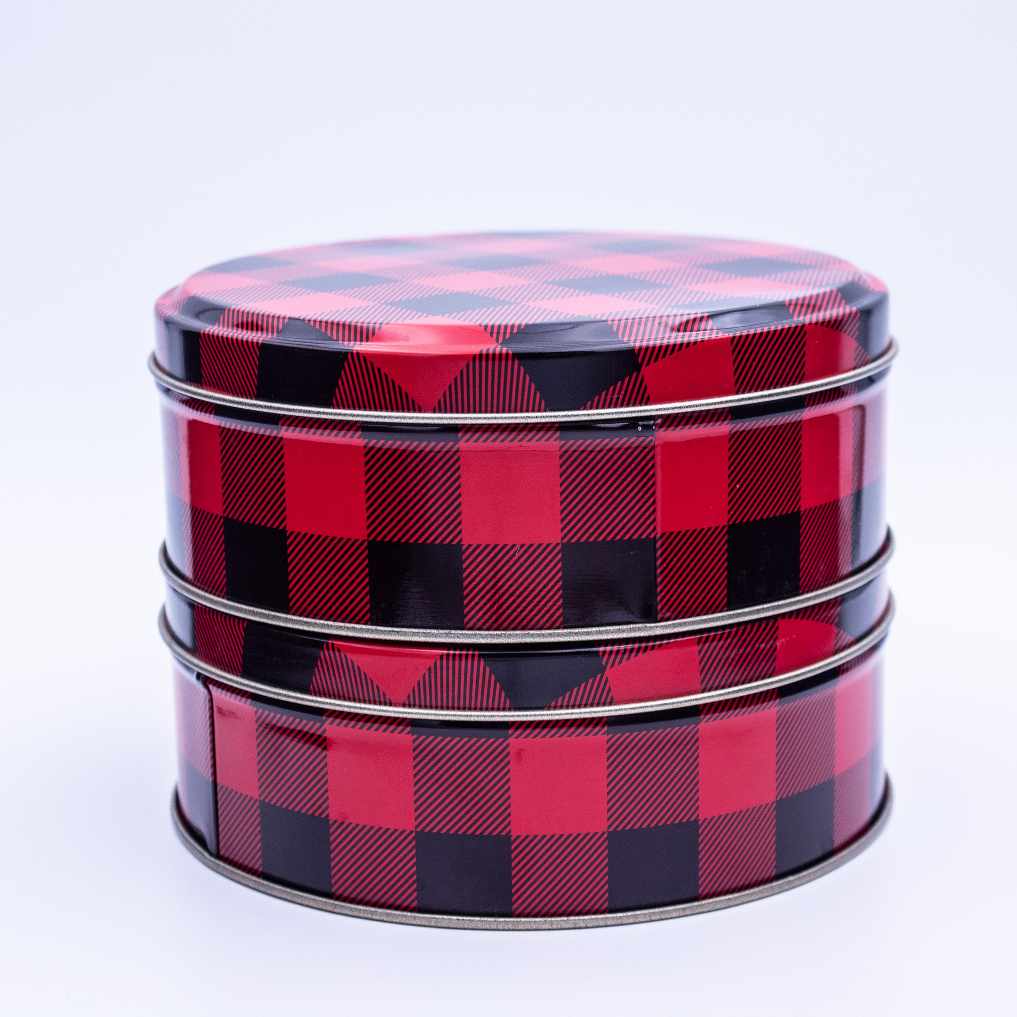 Red Black Buffalo Plaid Metal Nesting Tins Set of 2