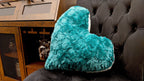 DaDa Bedding Lucky Irish Teal Green Kunstfell Herzform Zierkissen - 40 x 35 cm