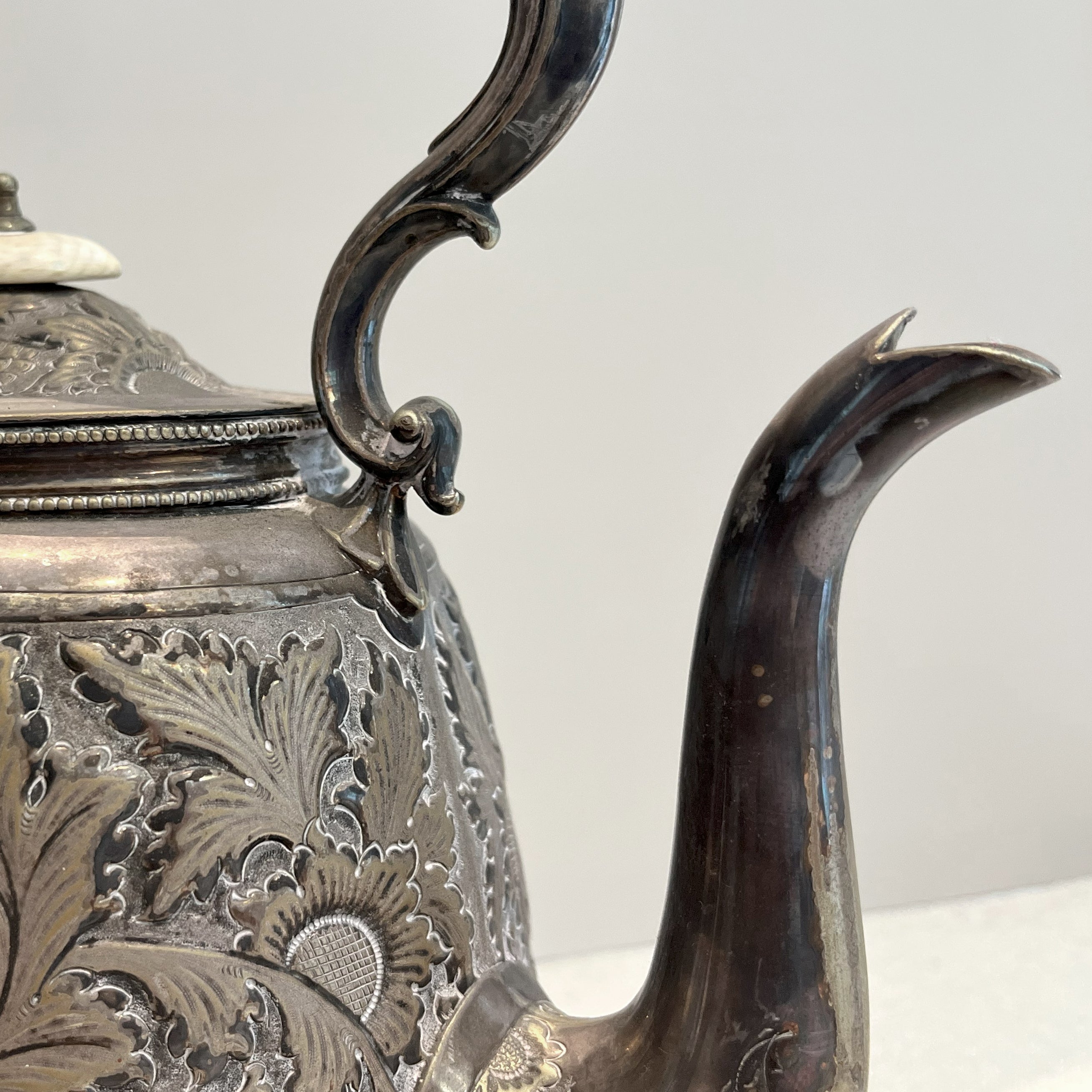 Ornate Silver Plate Teapot