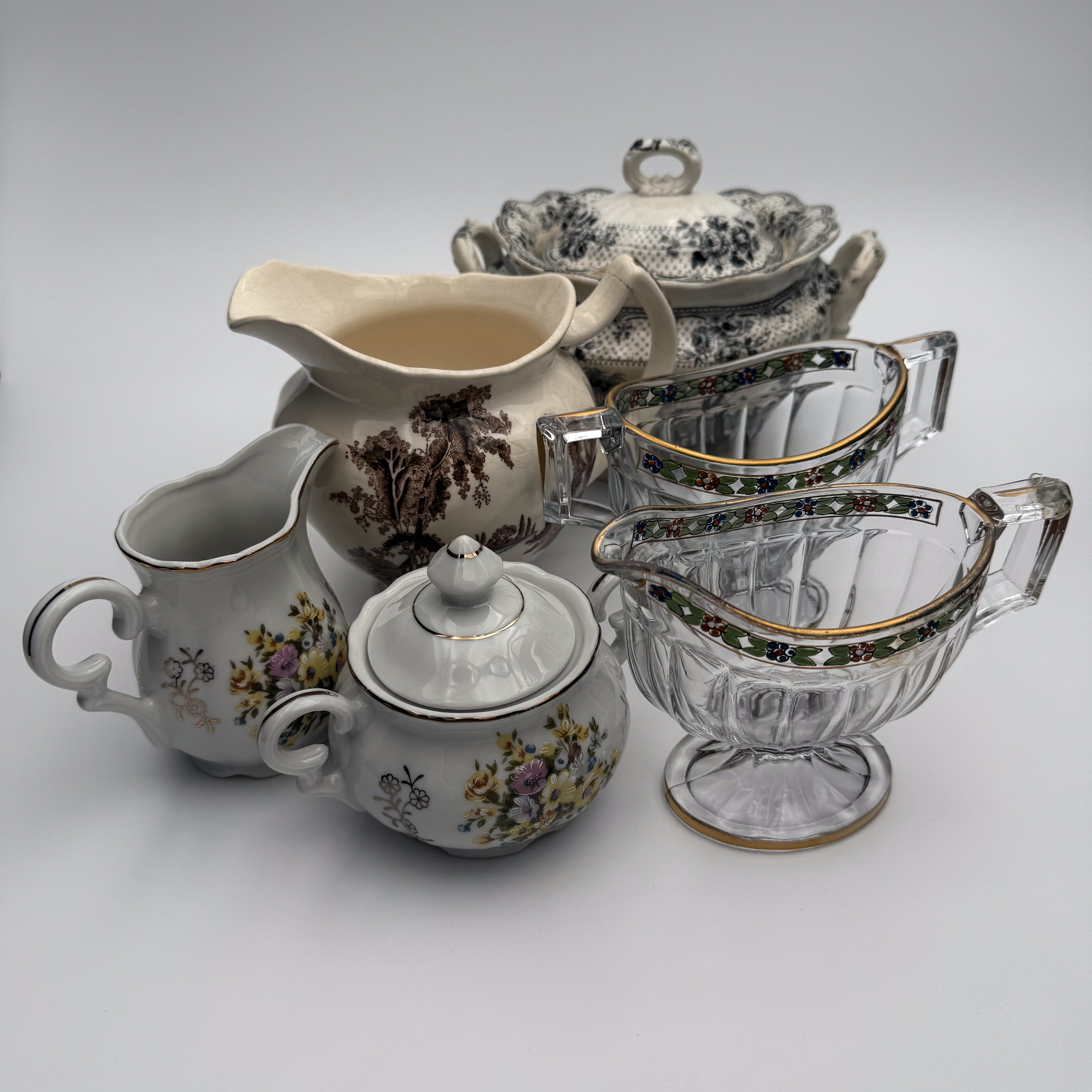 Mixed Vintage Lot – Heisey, Yamayo Grace, Johnson Brothers, Elkin Knight & Bridgwood