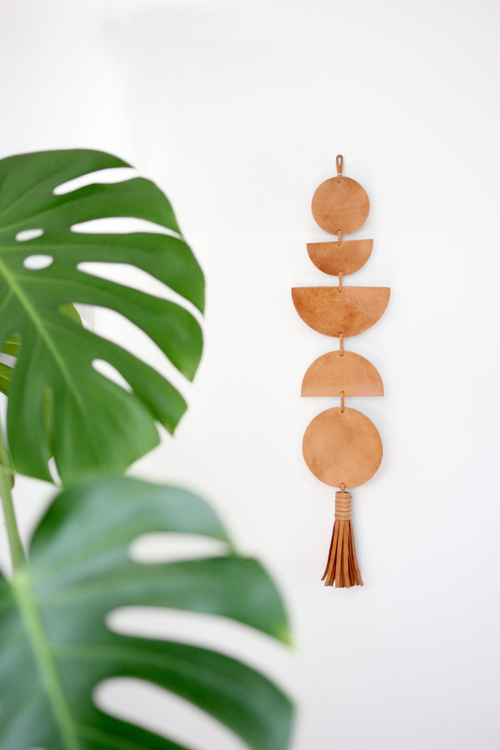 Luna Moon Phase Leather Wall Hanging