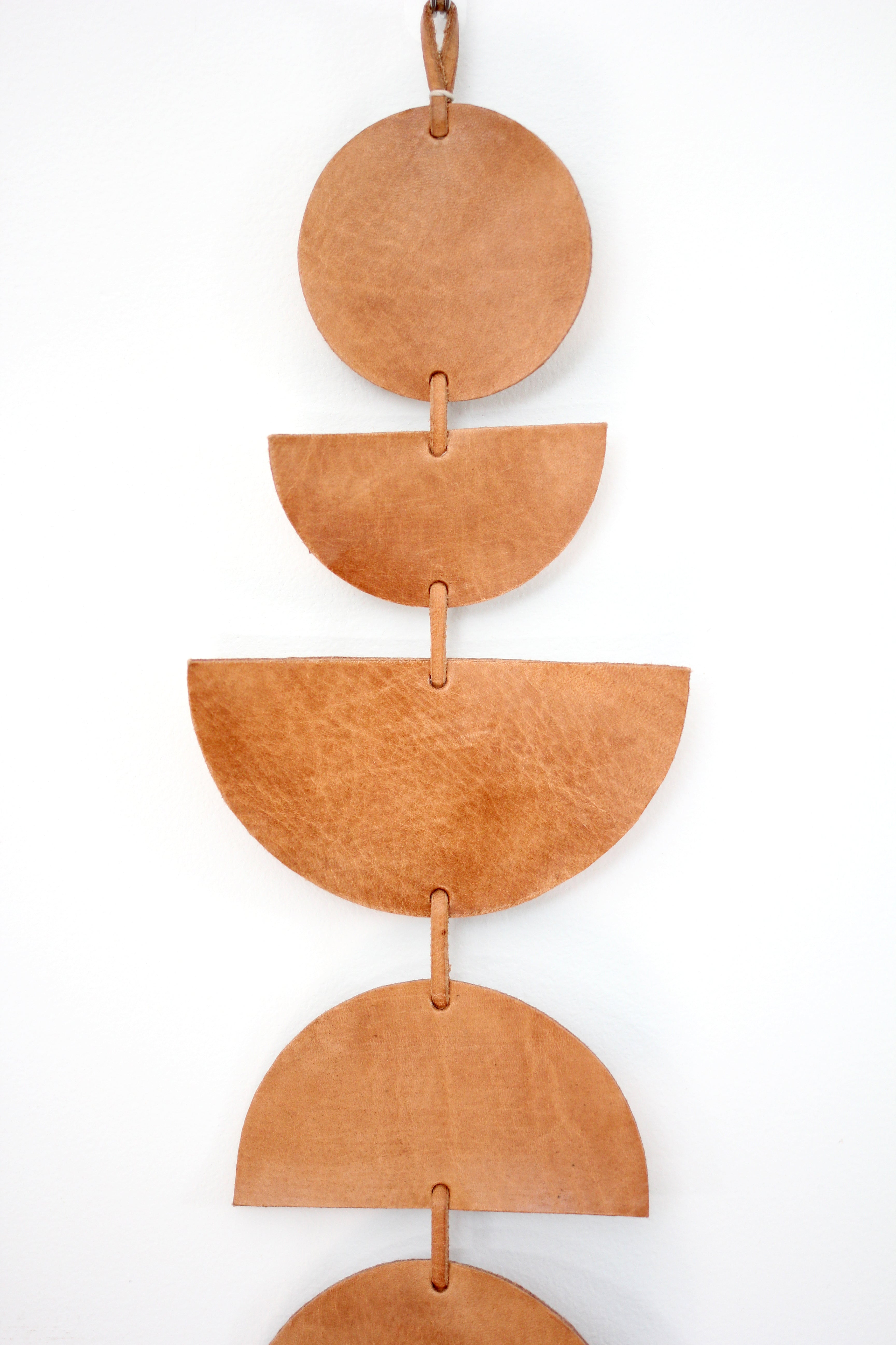 Luna Moon Phase Leather Wall Hanging