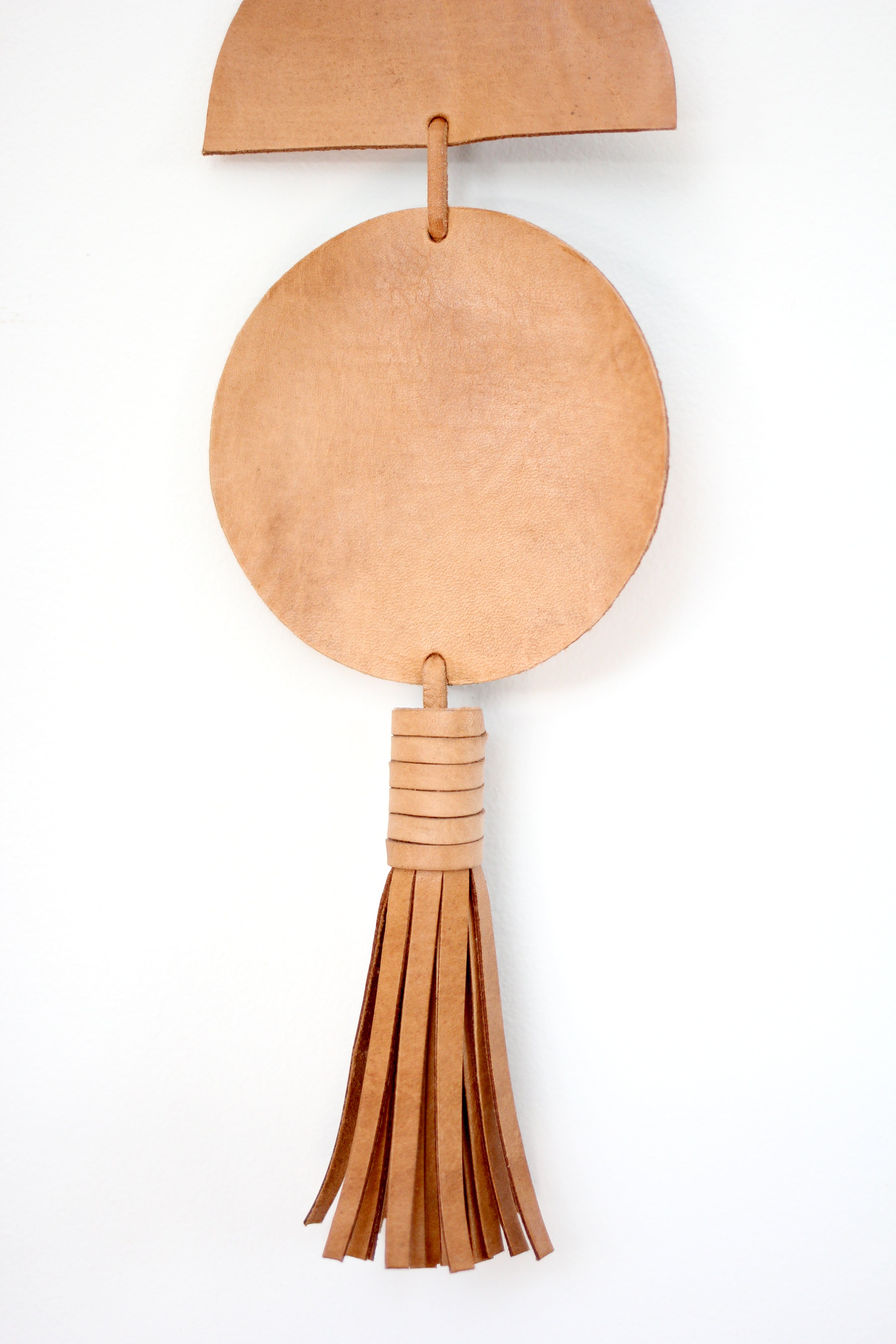 Luna Moon Phase Leather Wall Hanging
