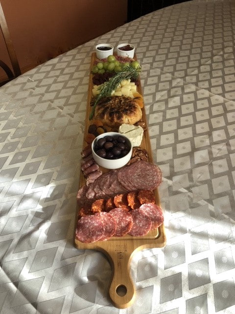 Bamboo Charcuterie Board With Handle — 39.4 inch x 7.9 inch