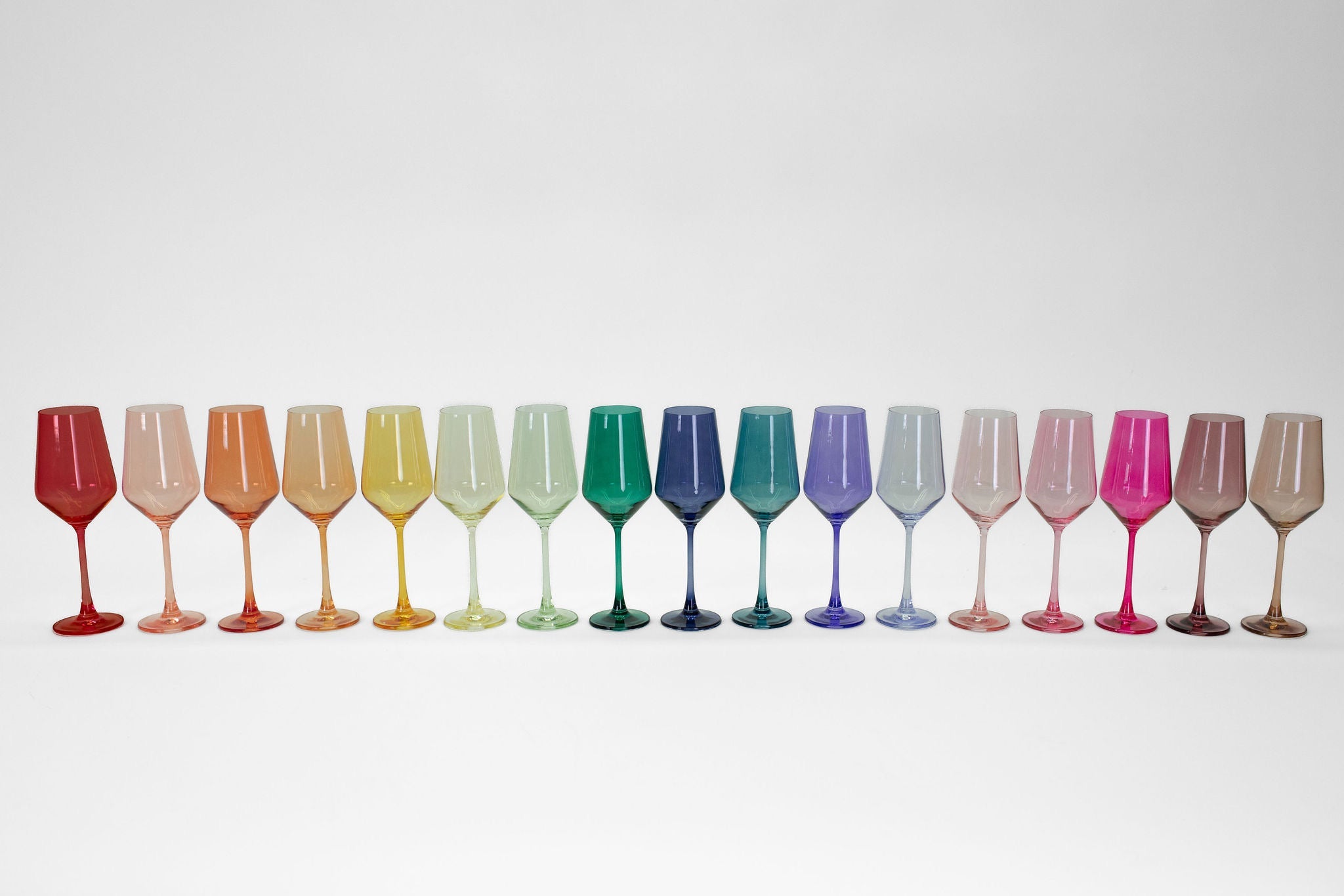 The Full Hause — Set of 16 Colored Wine Glasses