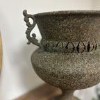 Iron Urn Planter - Scroll Handles & Rust Finish