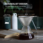 Ovalware Pour Over Coffee Maker - 17oz Borosilicate Kit