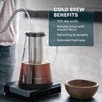 Ovalware Cold Brew Maker - Glass Carafe with Stainless Filter