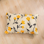 DaDalogy Bettwäsche Gelb Fleur Blumen Golden Orange Elfenbein Botanisch Gesteppter Muschelförmiger Kissenbezug (18112)