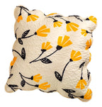 DaDa Bedding Gelb Fleur Blumenmuster Gold Orange Elfenbein Creme Muschelförmiger Euro-Kissenbezug, 66 x 66 cm (18112)