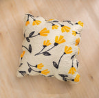 DaDa Bedding Gelb Fleur Blumenmuster Gold Orange Elfenbein Creme Muschelförmiger Euro-Kissenbezug, 66 x 66 cm (18112)