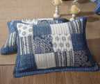 DaDa Bedding Kissenbezug "Denim Blue Elegance Floral Patchwork Farmhouse" (JHW660)