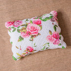 DaDa Bedding Romantische Rosen Feder Blumenmuster Rosa Muschelkante Kissenbezug 1-teilig (JHW879)