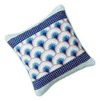 DaDa Bedding 2-teiliges Mittelmeer-Fächer-Wellen Mintblau Kissenbezug-Set, 45 x 45 cm (JHW884)