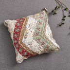 DaDa Bedding Bohemian Cranberry Sage Chevron Floral Euro Kissenbezug, 26" x 26" (JHW924)