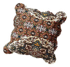 DaDa Bedding 2-teiliges rustikales, erdiges Kissenbezug-Set mit Kreuzmotiv und gewelltem Rand, 45 x 45 cm (JHW944)
