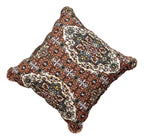 DaDa Bedding Rustikales erdiges Kreuzmotiv Folk-Stil Muschelrand Euro Kissenbezug, 66 x 66 cm (JHW944)