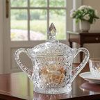 Early American Pattern Glass Wheat Sheaf Lidded Candy Dish – Cambridge No. 2660