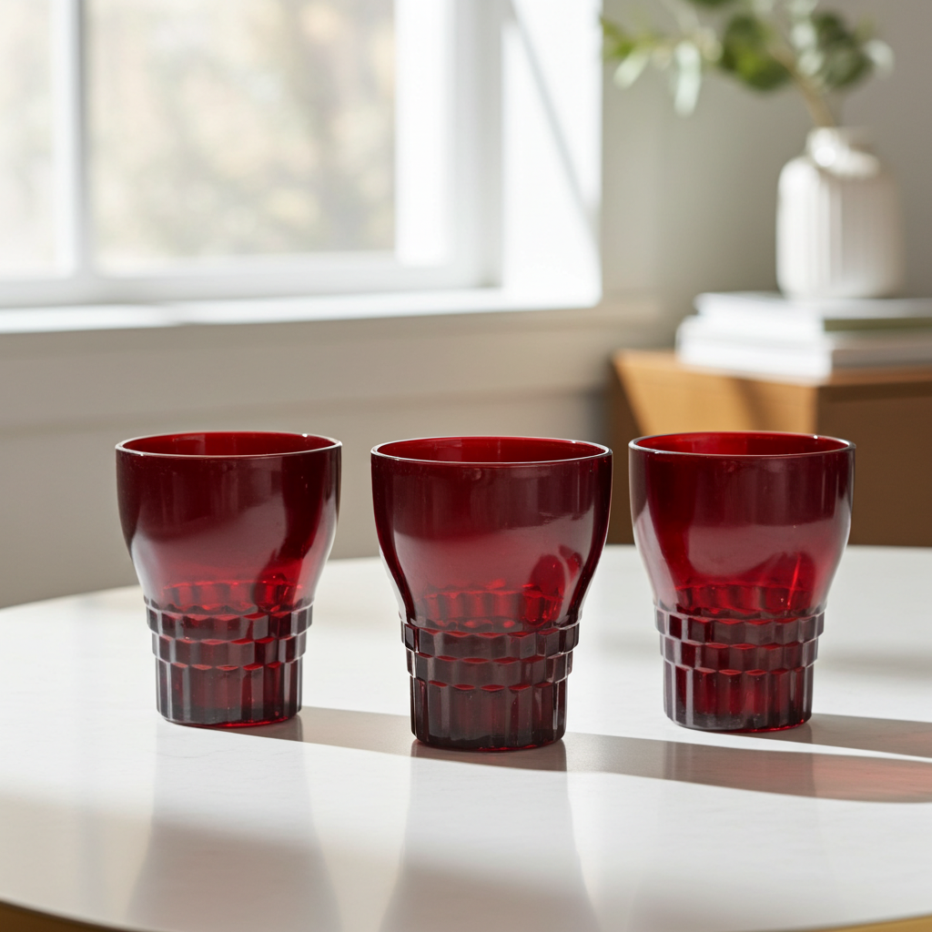 Anchor Hocking Royal Ruby Windsor Tumblers - Set of 3